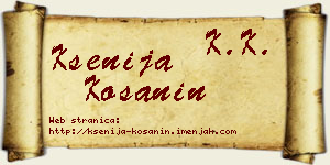 Ksenija Košanin vizit kartica